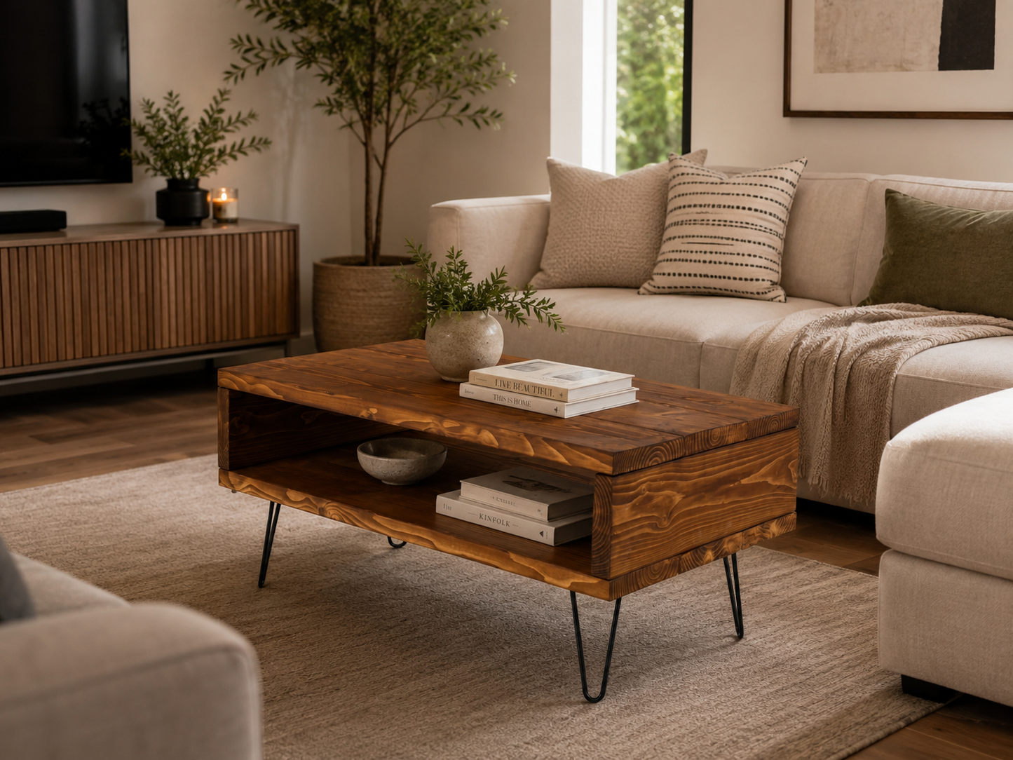 Wood Finish Options for Rustic Solid Wood Coffee Table