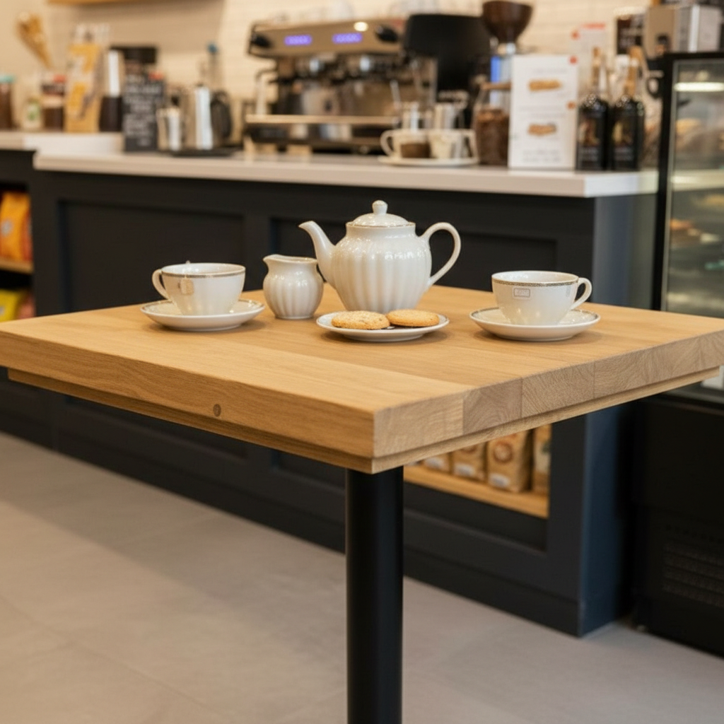 Diana Reclaimed Wood Square Table with Cast Iron Pedestal Base