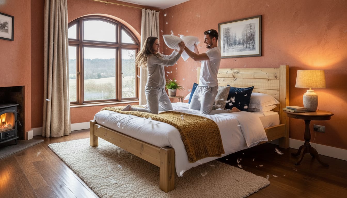 Balmoral Rustic Solid Wood Bed Frame – Handcrafted Wooden Bed