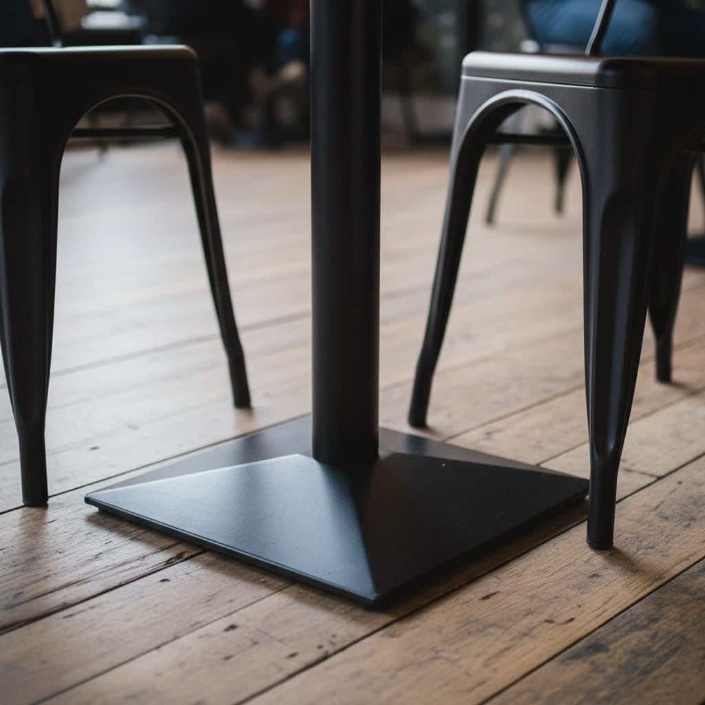 Diana Reclaimed Wood Square Table with Cast Iron Pedestal Base