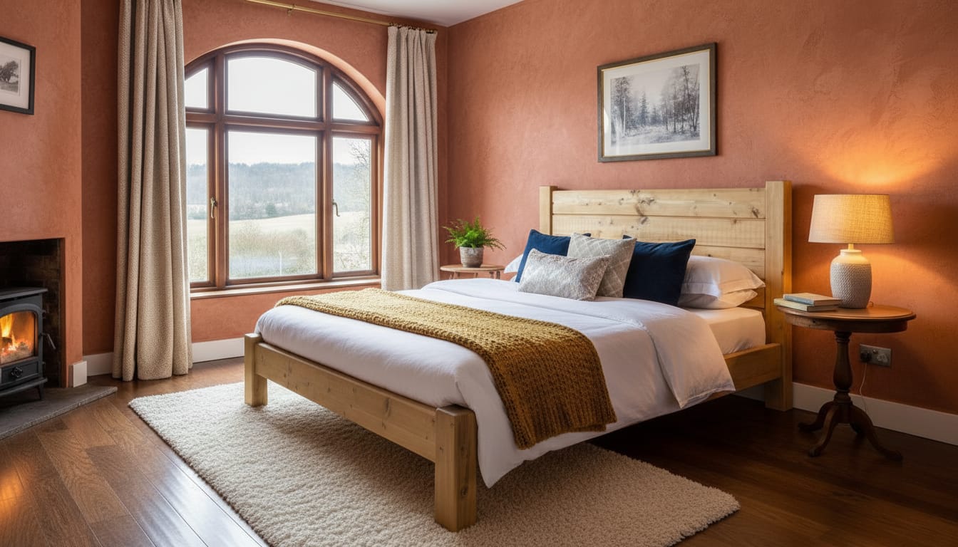 Balmoral Rustic Solid Wood Bed Frame – Handcrafted Wooden Bed