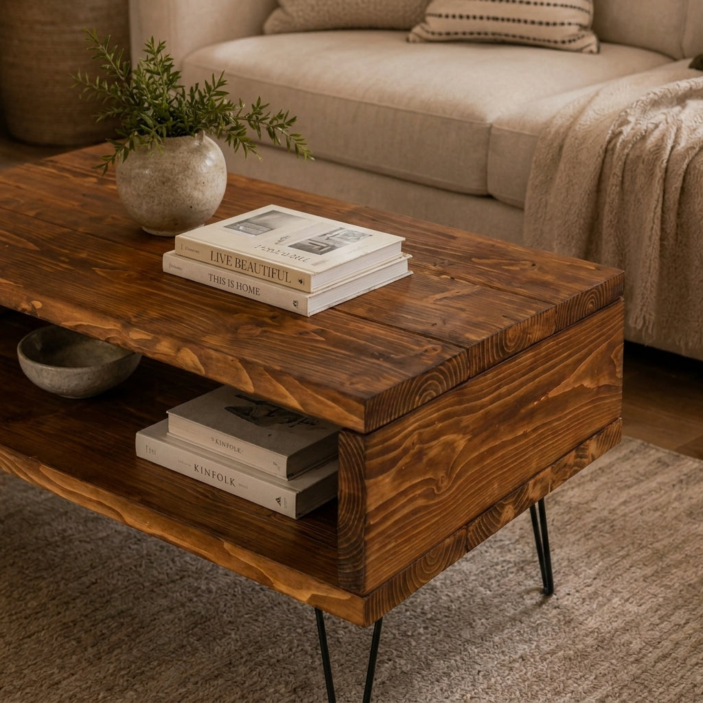 Wood Finish Options for Rustic Solid Wood Coffee Table