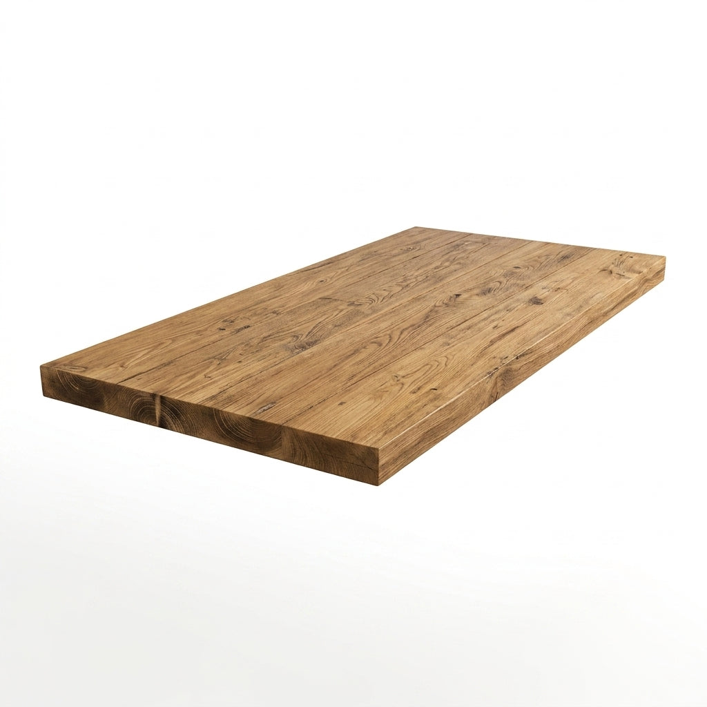 Rustic Handcrafted Solid Wood Dining Table Top – Premium 70mm Thick Farmhouse Table Surface
