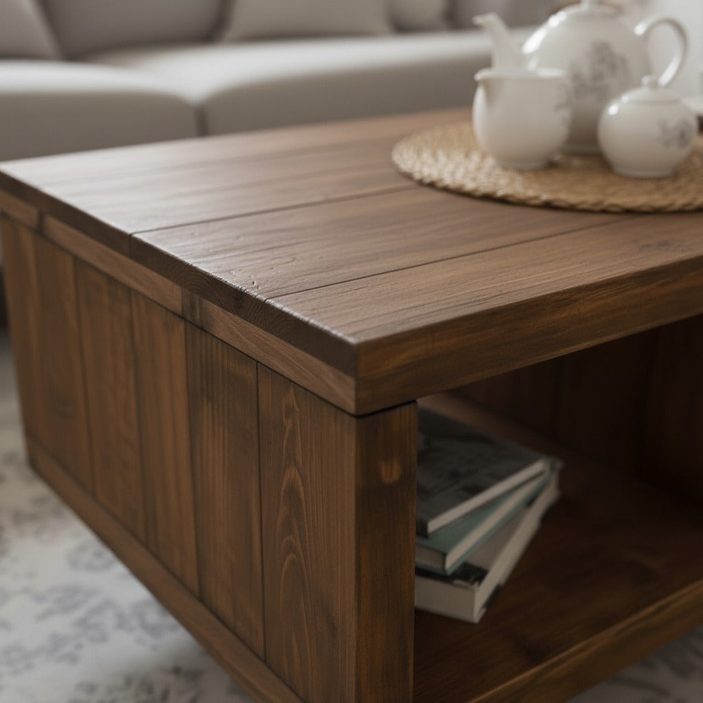 Industrial Scaffold Board Coffee Table with Hairpin Legs – Rustic Reclaimed Wood Furniture