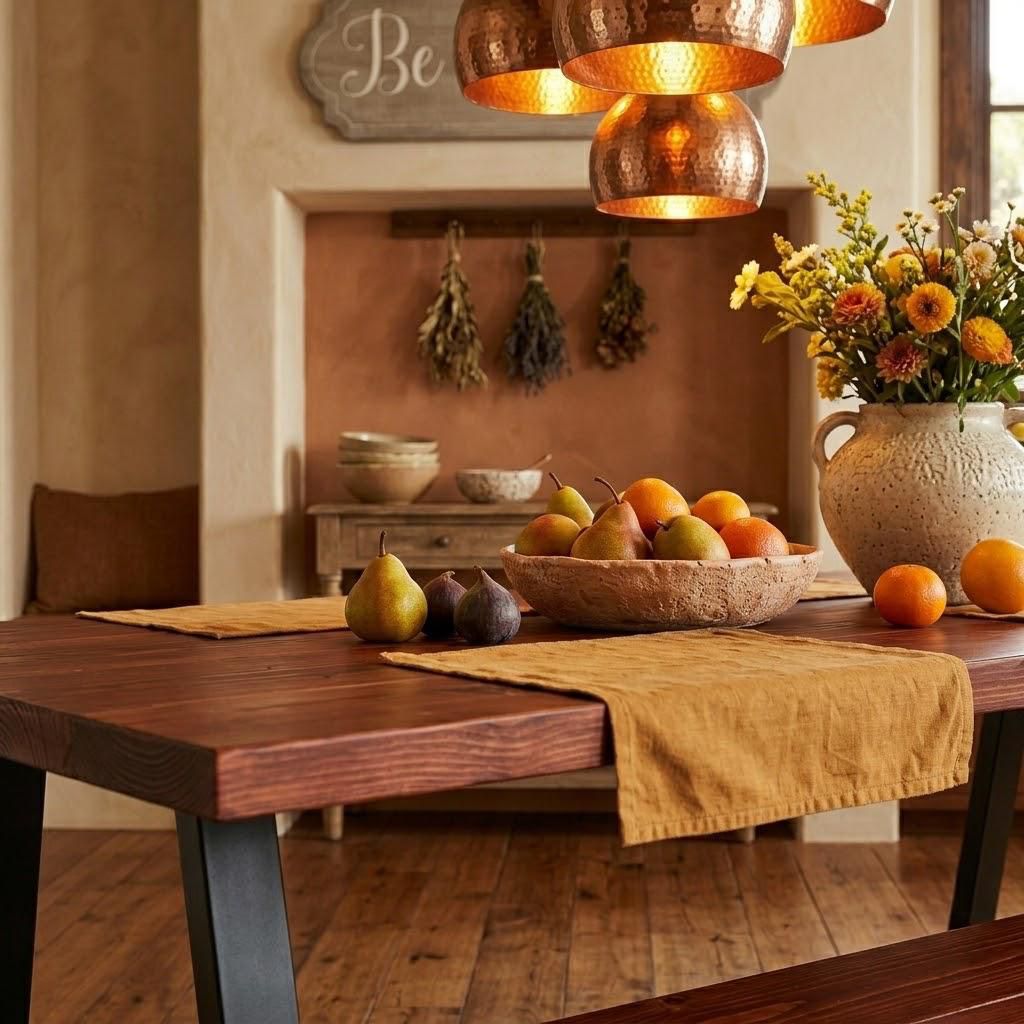 Rooma Reclaimed Industrial Dining Table & Bench Set | Solid Wood Scaffolding Boards | Space Saving | Handmade