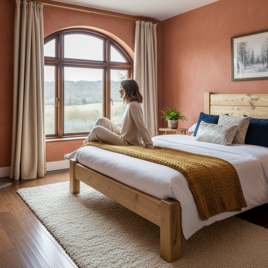 Balmoral Rustic Solid Wood Bed Frame – Handcrafted Wooden Bed
